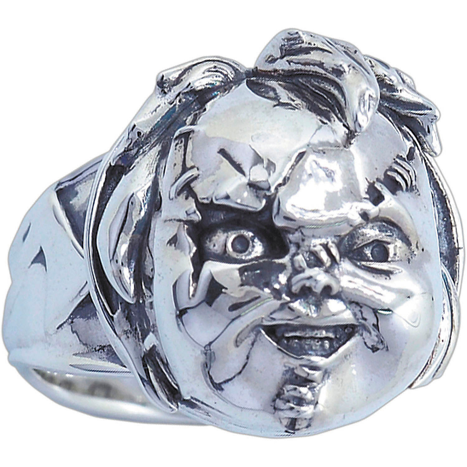 Child's PlayT Scarred Chucky Face Sterling Silver Ring