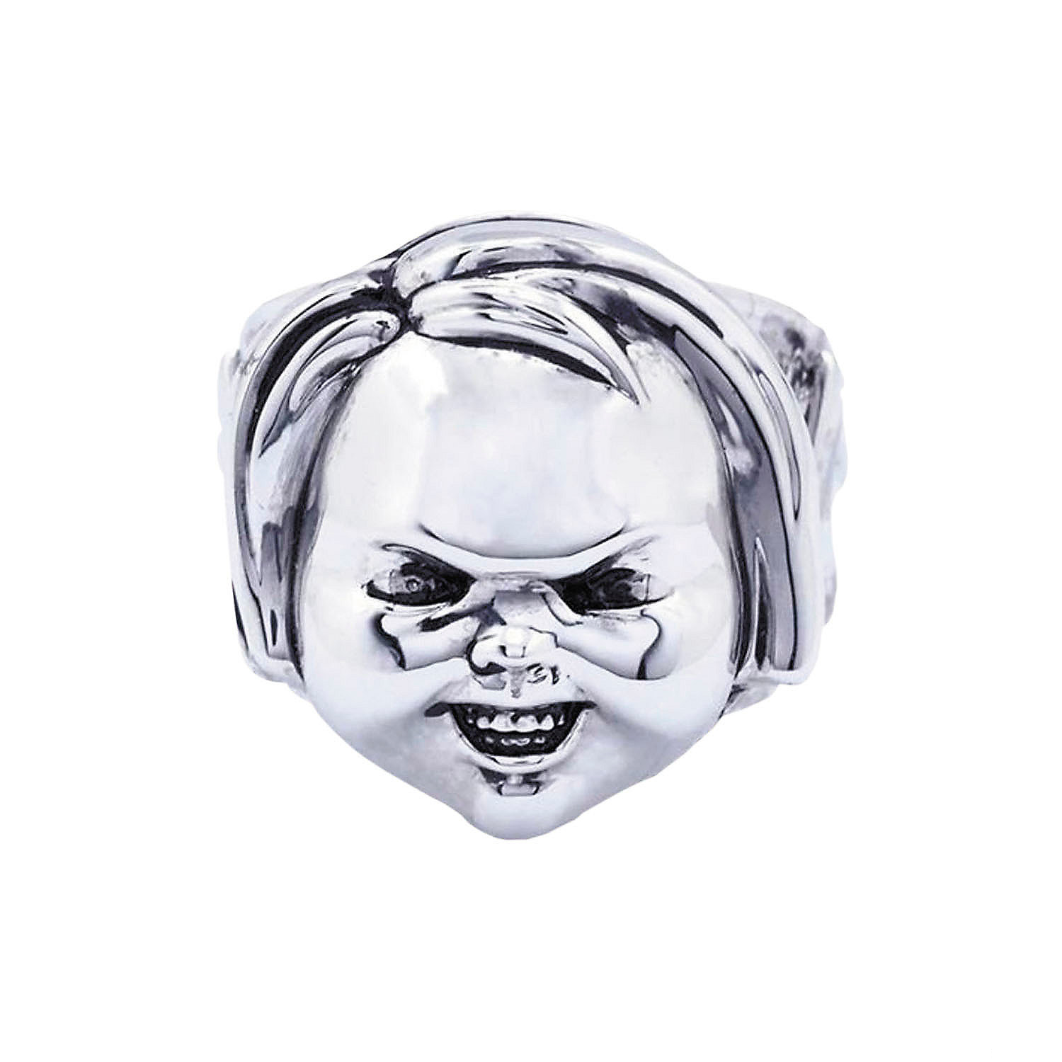Child's Play 2T Chucky Face Plated Brass Ring