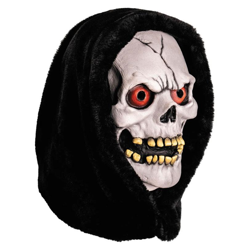 Chamber of Horrors White Latex Overhead Hooded Skull Mask - One Size
