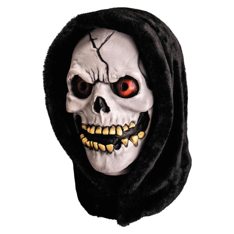 Chamber of Horrors White Latex Overhead Hooded Skull Mask - One Size
