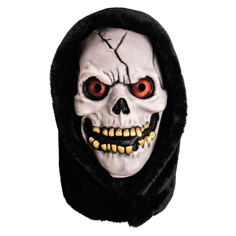 Chamber of Horrors White Latex Overhead Hooded Skull Mask - One Size
