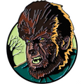 The Wolf ManT Wolf Man Character Face Full-Color Enamel Pin 1 3/4"