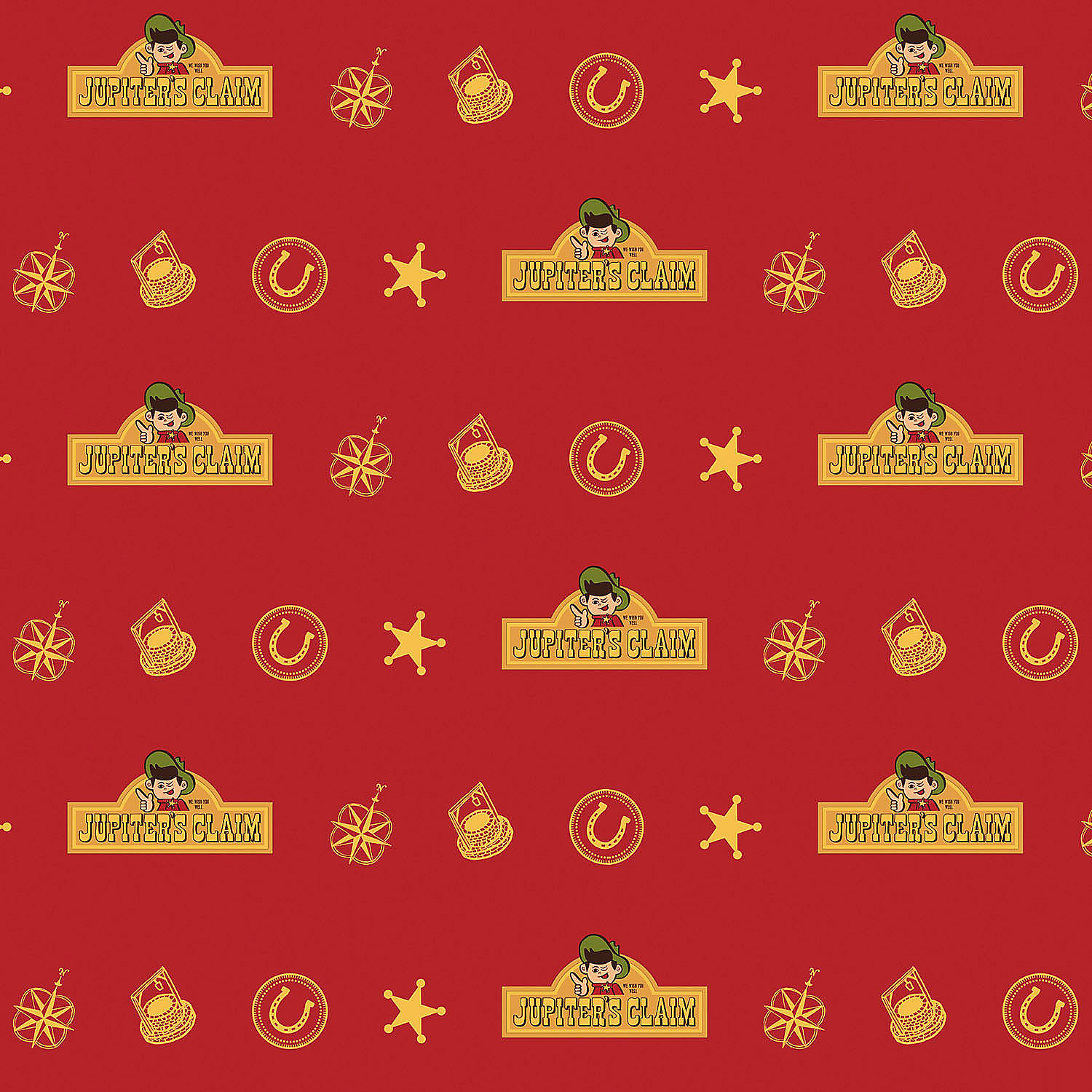 NOPET Jupiter's Claim Red & Yellow Wrapping Paper