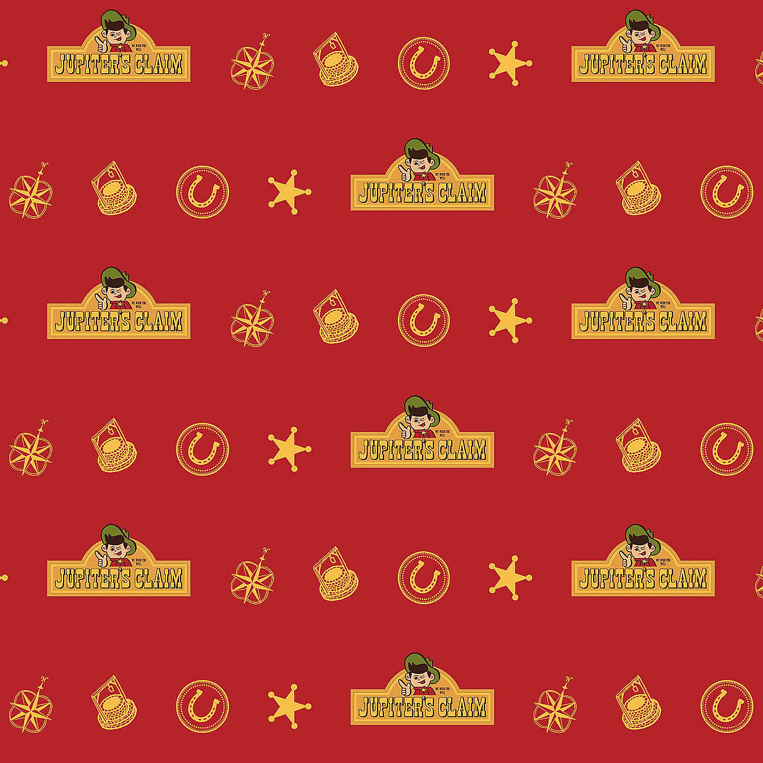 NOPET Jupiter's Claim Red & Yellow Wrapping Paper