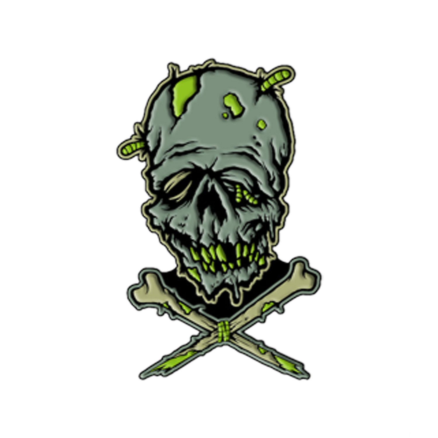 Toxictoons Zombie Kook! Face Full-Color Enamel Pin 1 1/2"