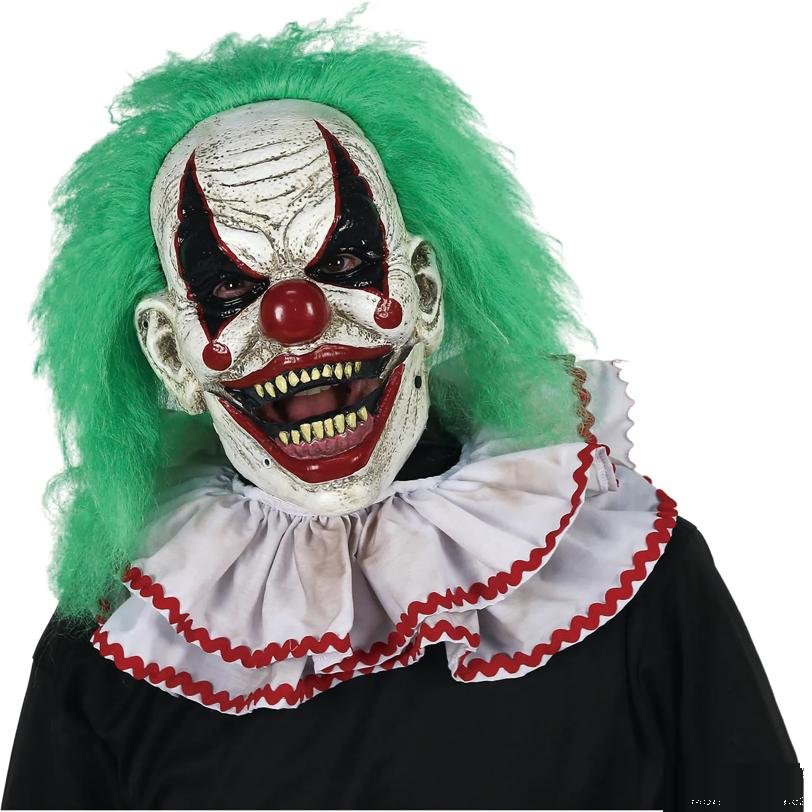 Adult's Chuckles the Clown Mask with Green Hair