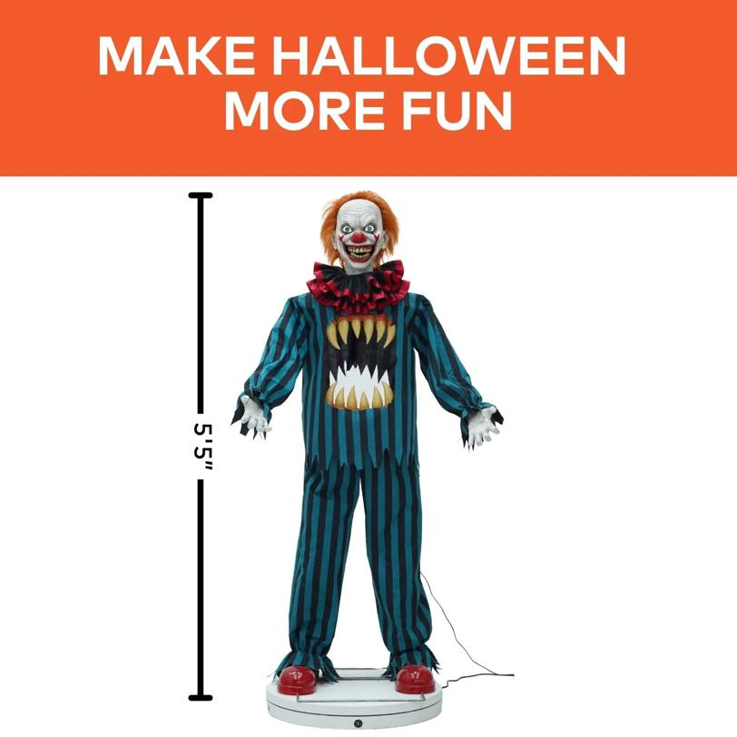65" Hollow Clown with Teeth Halloween Decoration