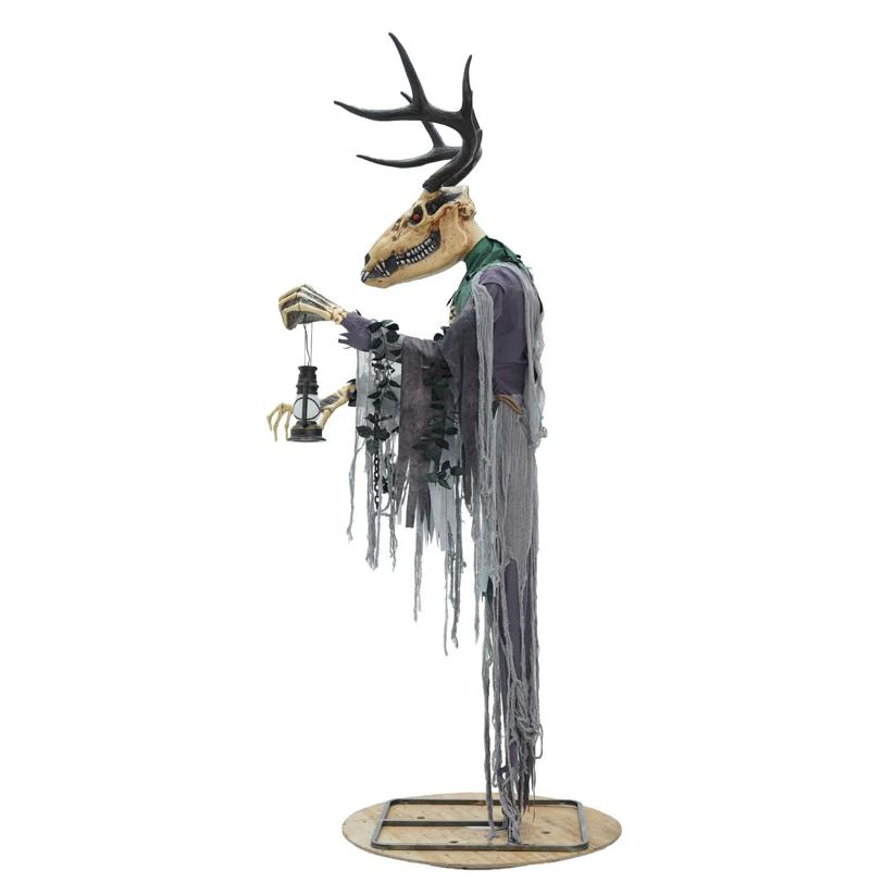 8 Ft. 2" Animated Skeleton Forest Creature with Horns Halloween Decoration