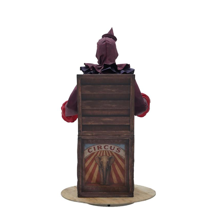 5 Ft. Skeleton Clown Mechanical Jack-in-the-Box Halloween Decoration