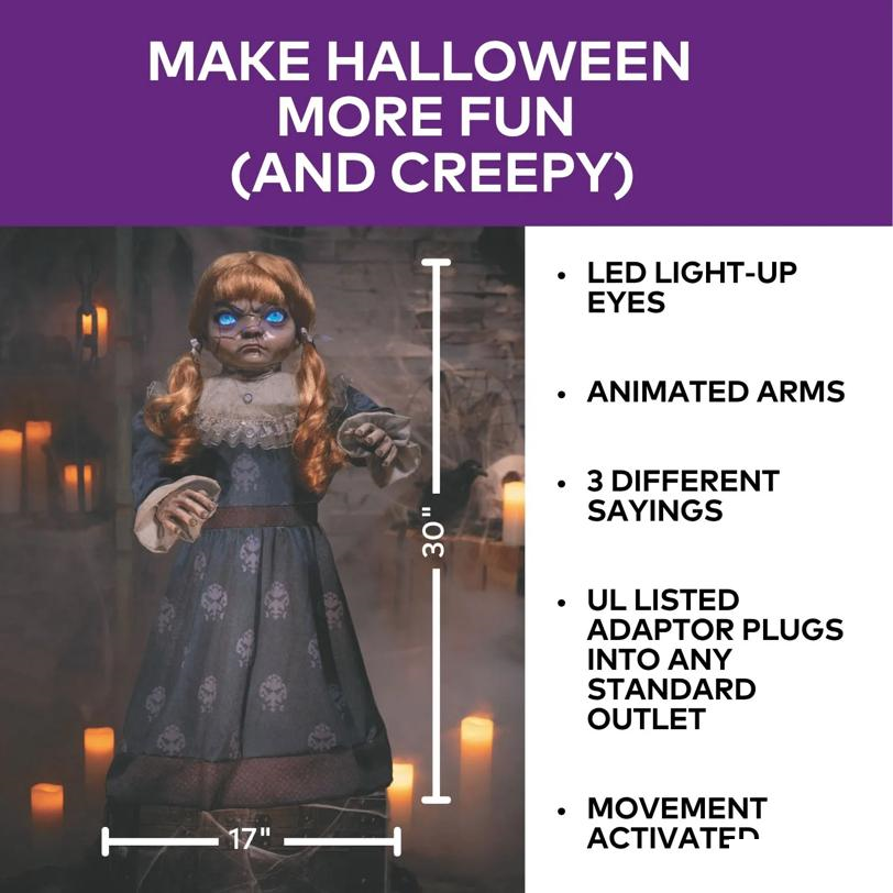 30" Ominous Sally Character Halloween Decoration