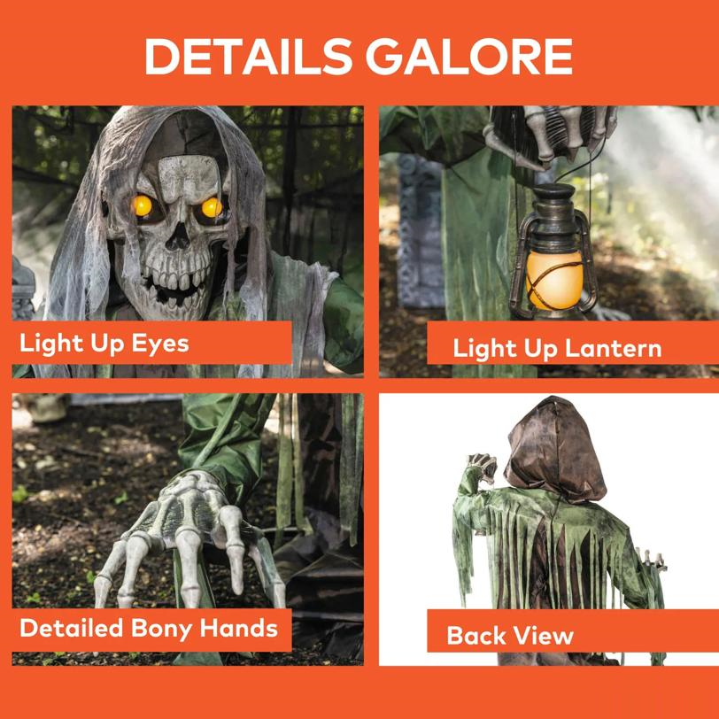 4 Ft. 10" Animated Light-Up Corroded Skeleton Reaper