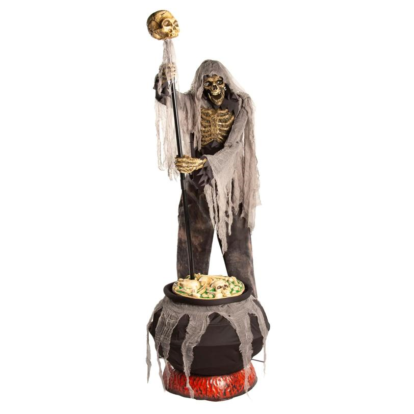 6 Ft. 7" Skeleton Stirring Cauldron Halloween Decoration