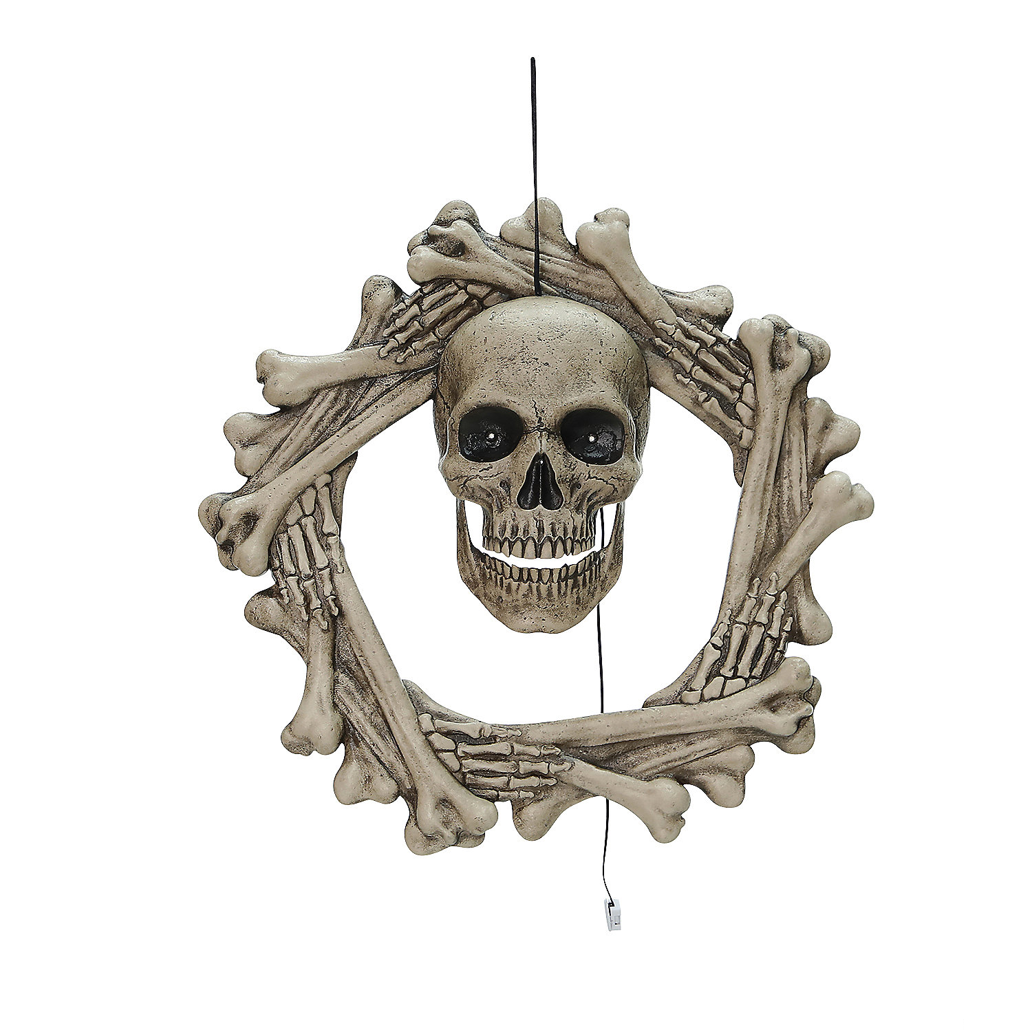 Bone Wreath Animated Halloween Decor, 18"