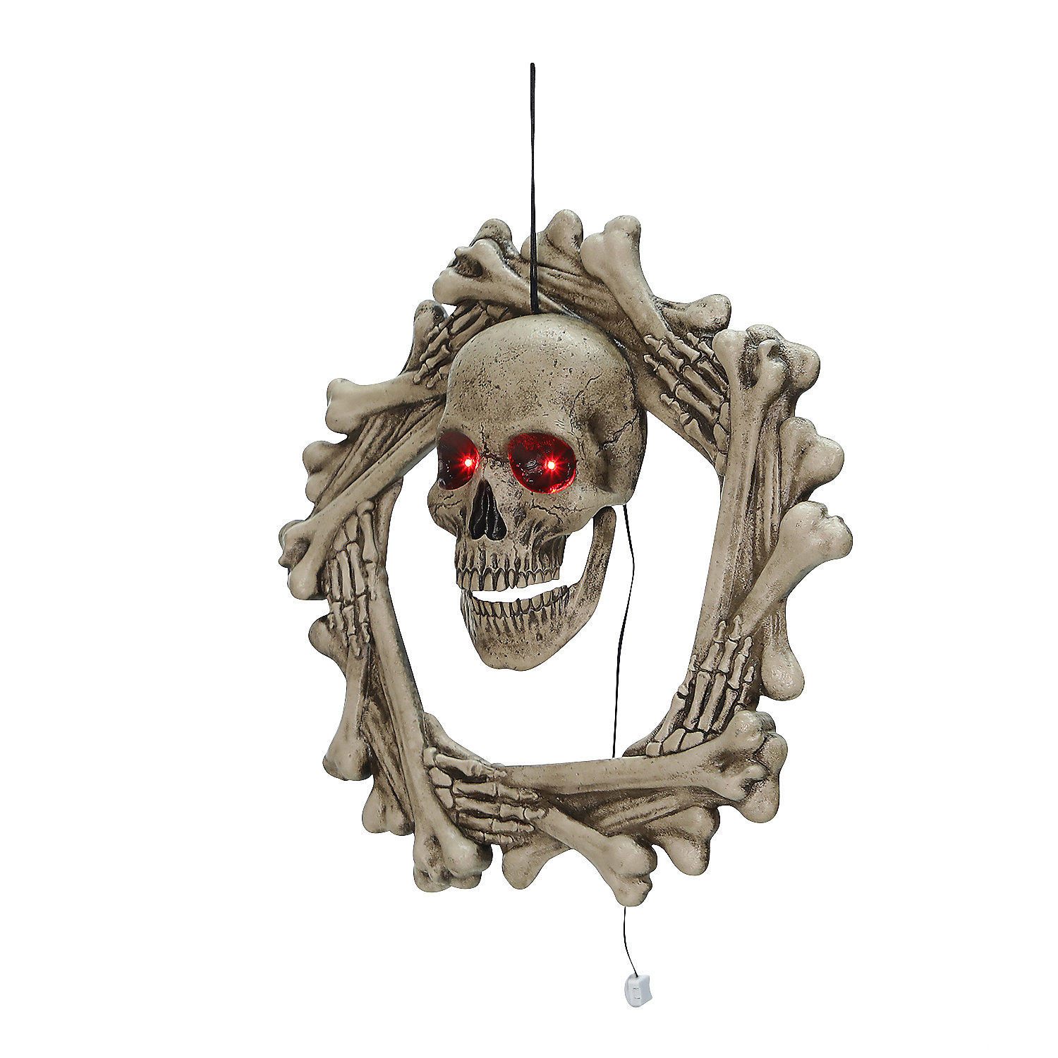 Bone Wreath Animated Halloween Decor, 18"