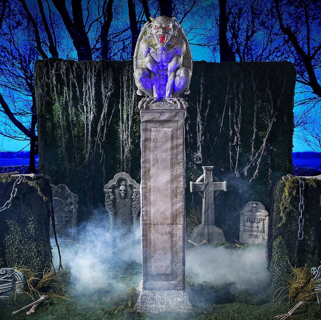 Oversized Gargoyle Pillar Animated Halloween Prop 96"