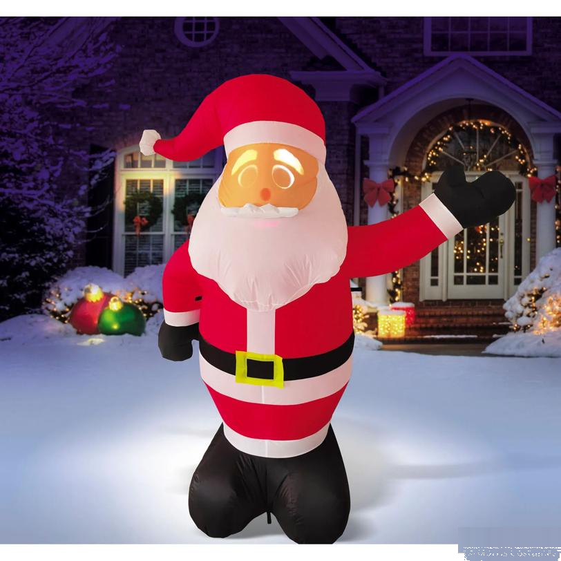 ANIMAT3D Inflatable Santek Claus Animated Light-Up Santa Outdoor Christmas Decoration