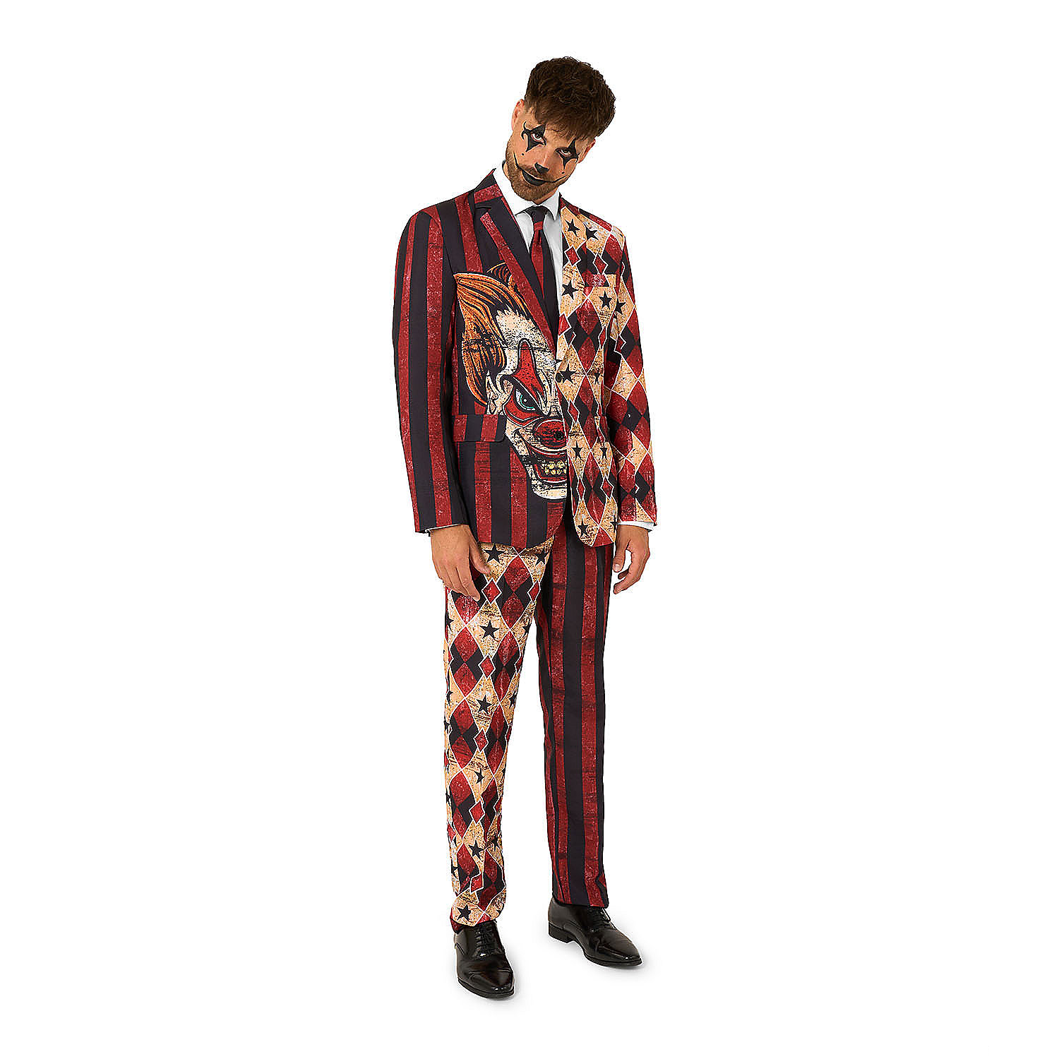 Adults Red Scary Clown Suit Costume