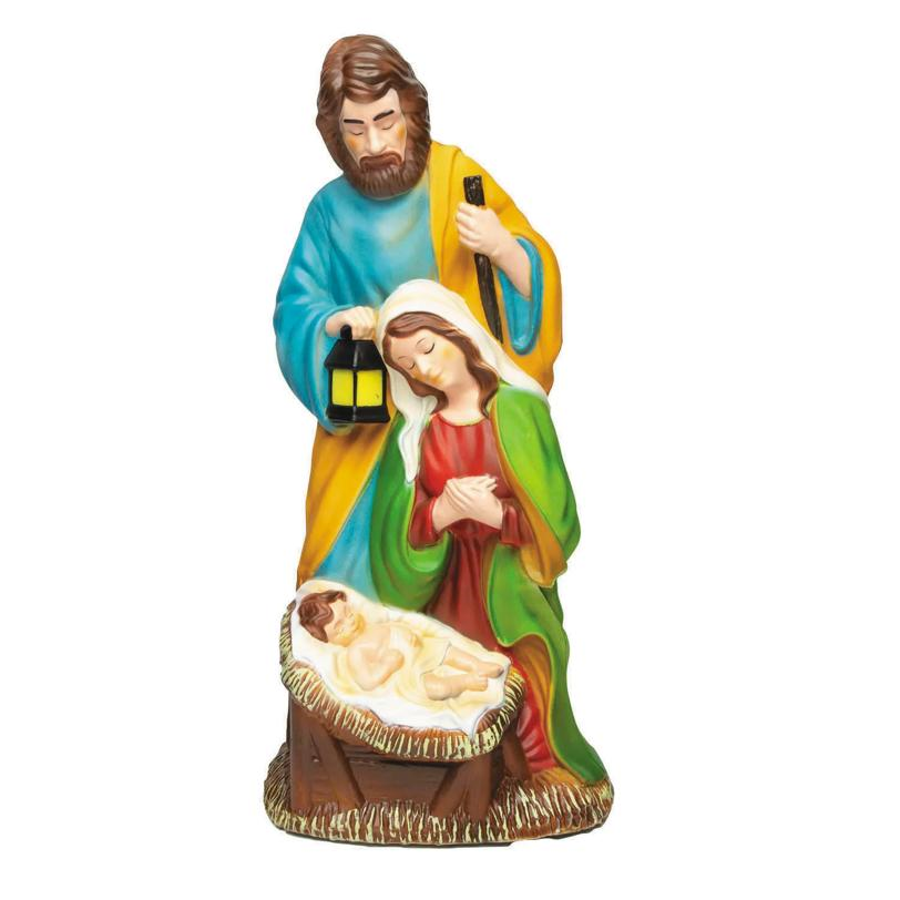 32 1/4" Light-Up Nativity Holy Family with LED Lantern Christmas Decoration