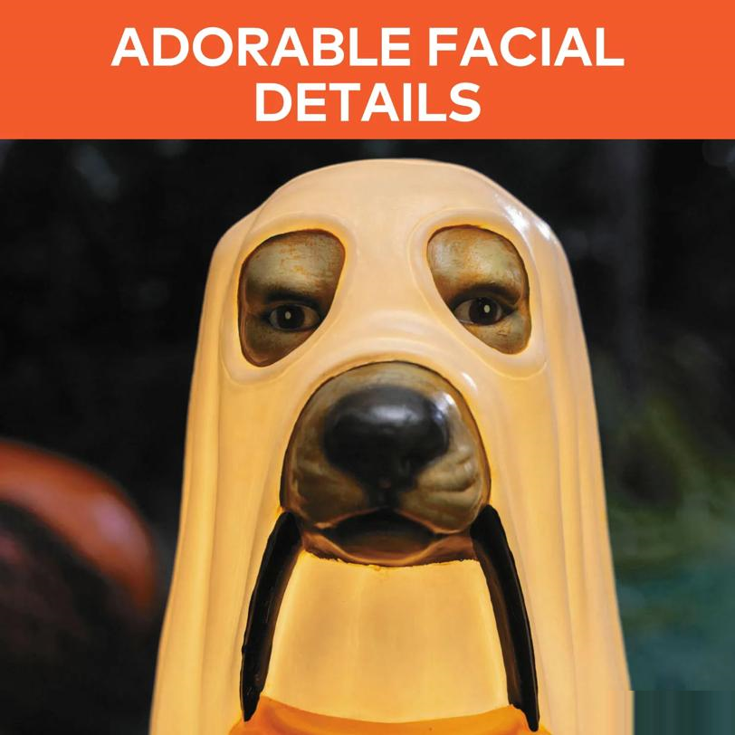 23 1/4" Light-Up Ghost Dog Blow Mold with C7 LED Halloween Decoration
