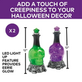 12" Light-Up LED Green Potion Bottles Halloween Decoration
