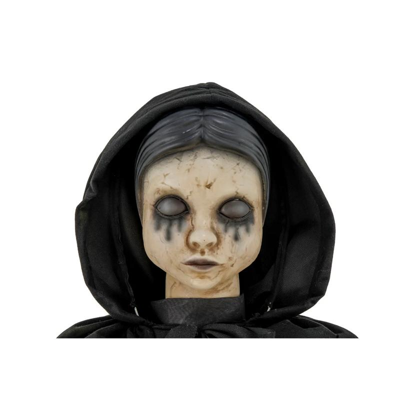 5 Ft. Animated Light-Up LED Standing Doll with Moving Head & Eyes Halloween Decoration