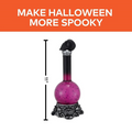 11" Light-Up LED Purple Potion Bottle with Skulls Halloween Decoration