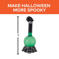 11" Light-Up LED Green Potion Bottle with Skulls Halloween Decoration