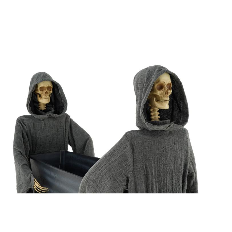 5 Ft. Two Skeleton Reapers Carrying a Coffin Halloween Decoration