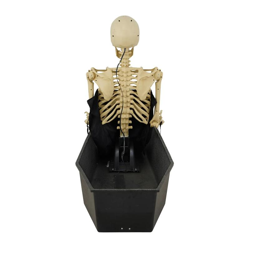47" Animated Light-Up Rising Skeleton in Coffin Halloween Decoration