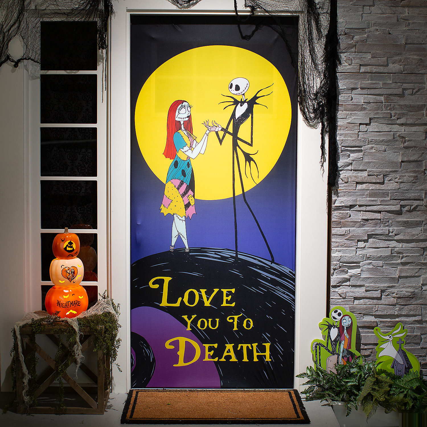 The Nightmare Before Christmas Love You to Death Wall Hanging Halloween Decoration 80"