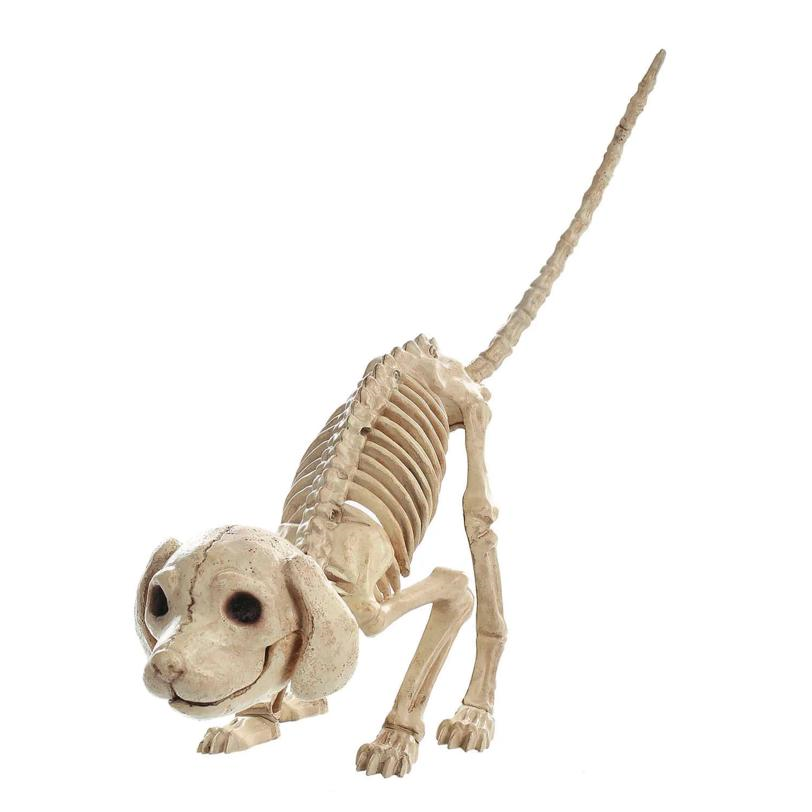 7 1/2" x 4 3/4" Standing Puppy Plastic Skeleton Halloween Decoration