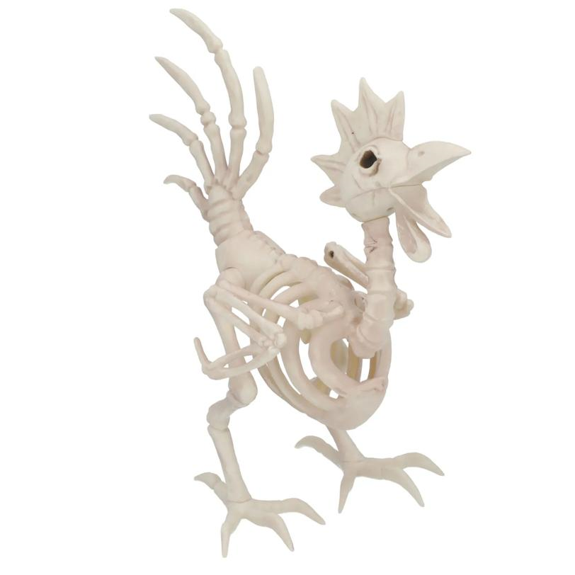 12 1/2" Rooster Skeleton Halloween Tabletop Decoration