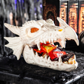 Light-Up Dragon Skull Candy Bowl Halloween Decoration 8"