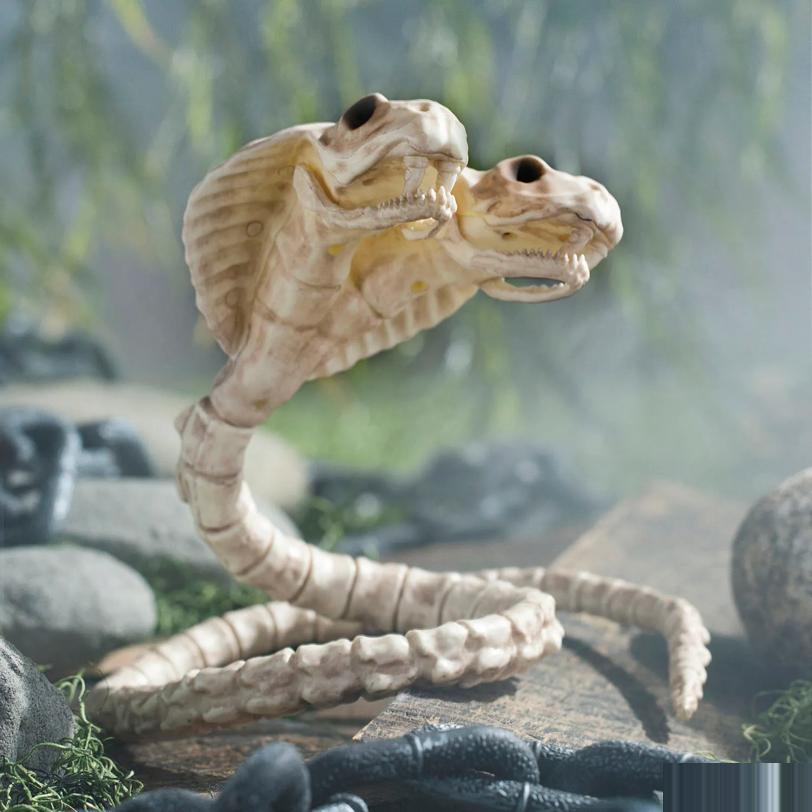 5 1/2" Two-Headed Cobra Snake Skeleton Halloween Decoration