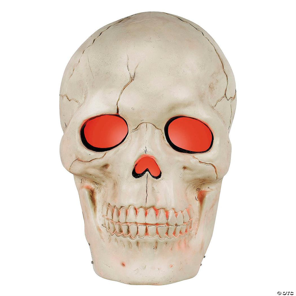 Animated Giant Plastic Skull Halloween Decoration, 19 3/4"