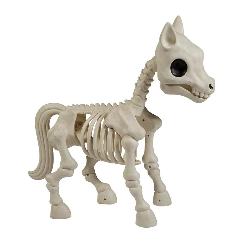 Standing Pony Plastic Skeleton Halloween Decoration 25" x 23"
