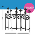 45" Black Plastic Fence with Scroll Work Halloween Decoration