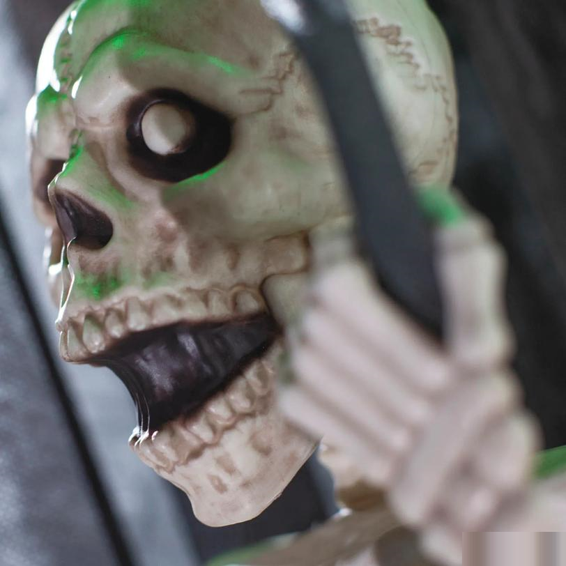 40" Animated Light-Up Skeleton in a Shaking Cage Halloween Decoration