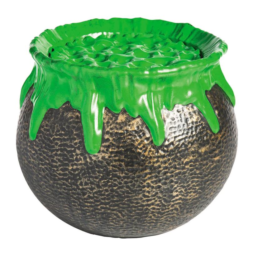 11 1/2" Light-Up & Sound Bubbling Over Cauldron Halloween Decoration