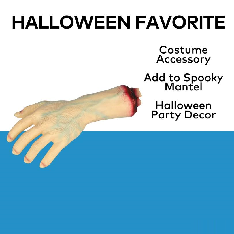 Severed Plastic Hand Halloween Tabletop Decoration 10 1/2"