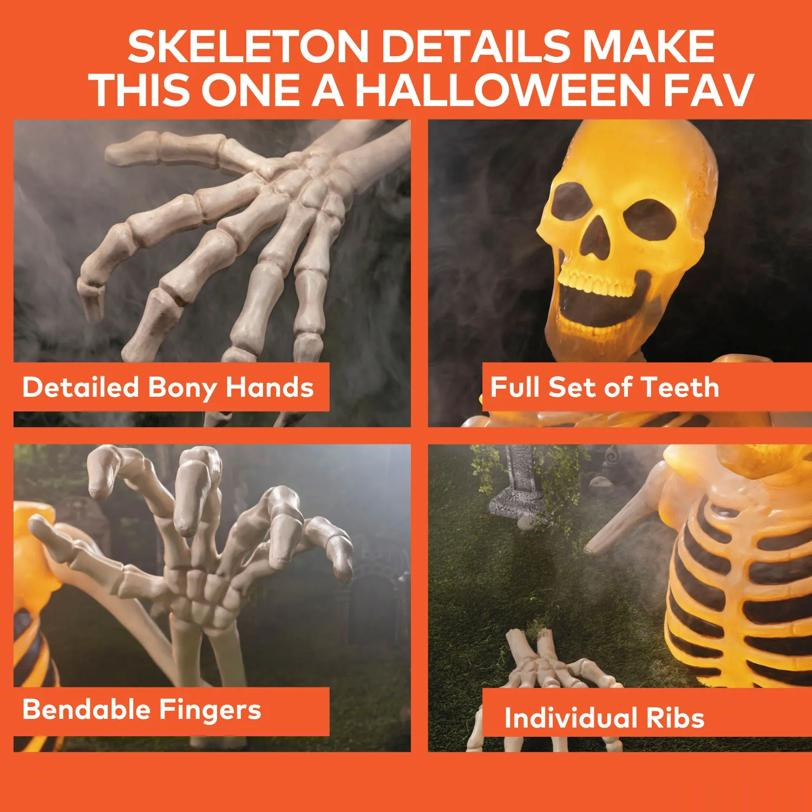 4 Ft. Light-Up Ground Breaking Skeleton Halloween Decoration