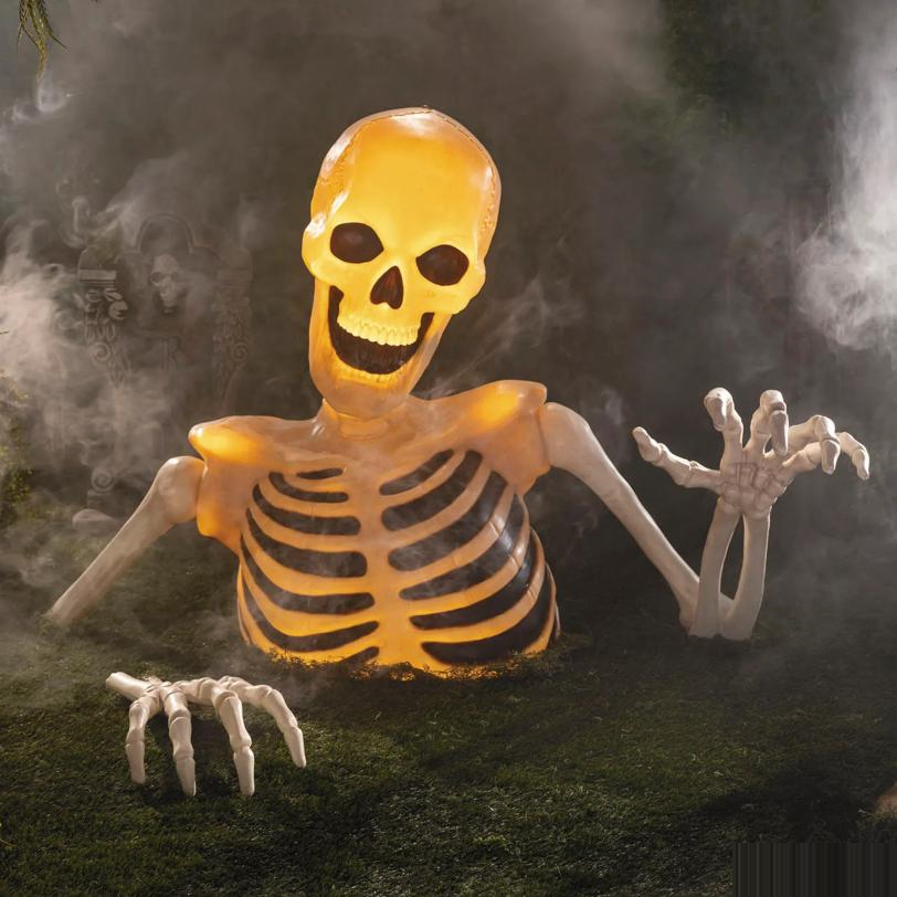 4 Ft. Light-Up Ground Breaking Skeleton Halloween Decoration