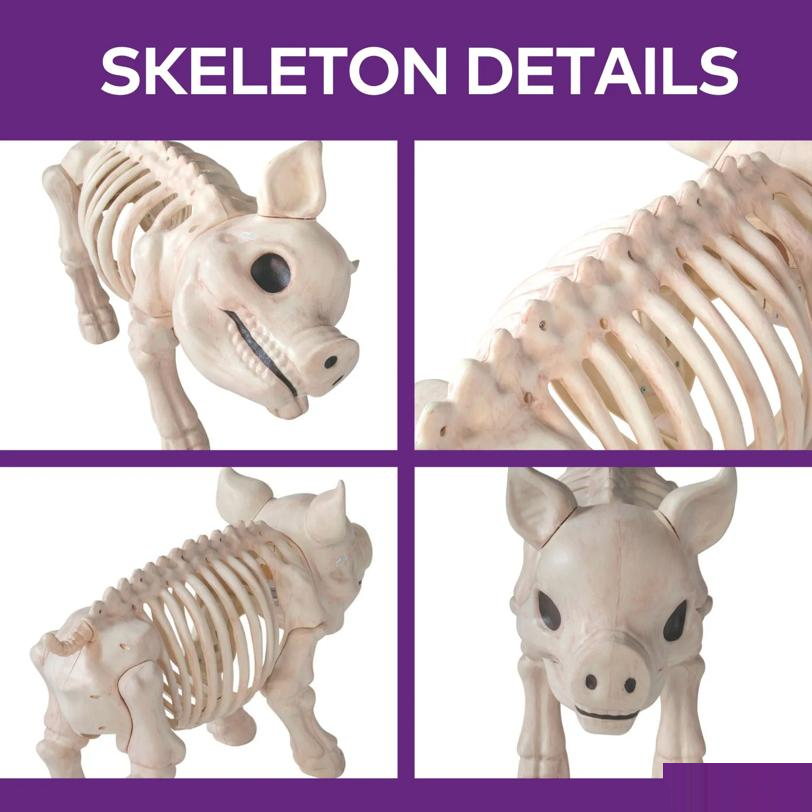 24 1/4" Standing Pig Skeleton Halloween Decoration