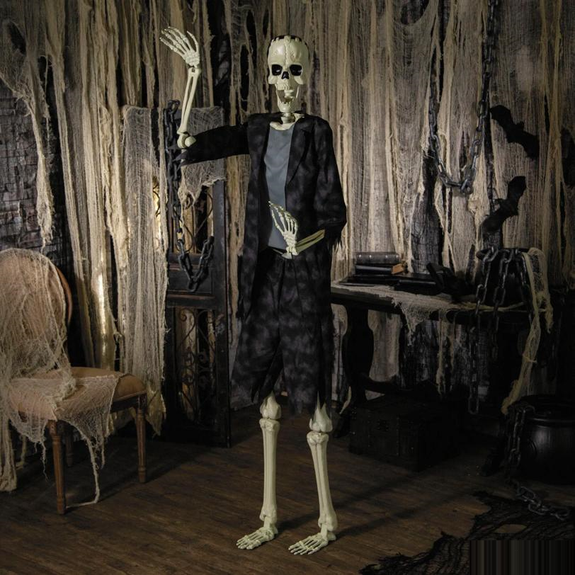 6 Ft. 2" Standing Franky Skeleton Halloween Decoration