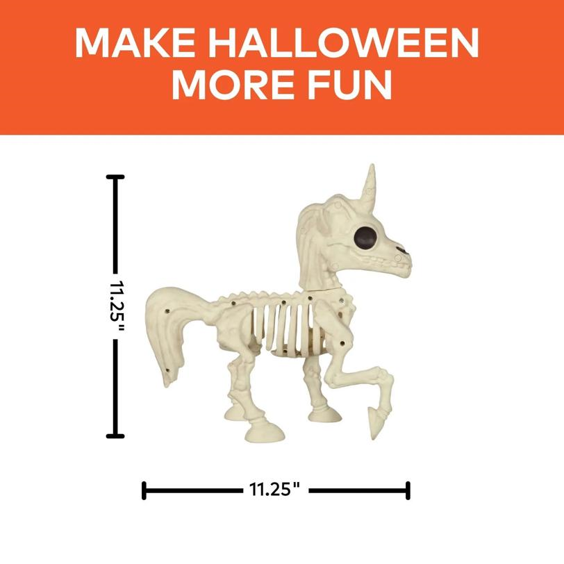 11 1/4" Posing Unicorn Skeleton Halloween Decoration