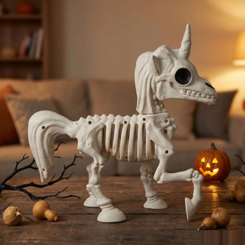 11 1/4" Posing Unicorn Skeleton Halloween Decoration