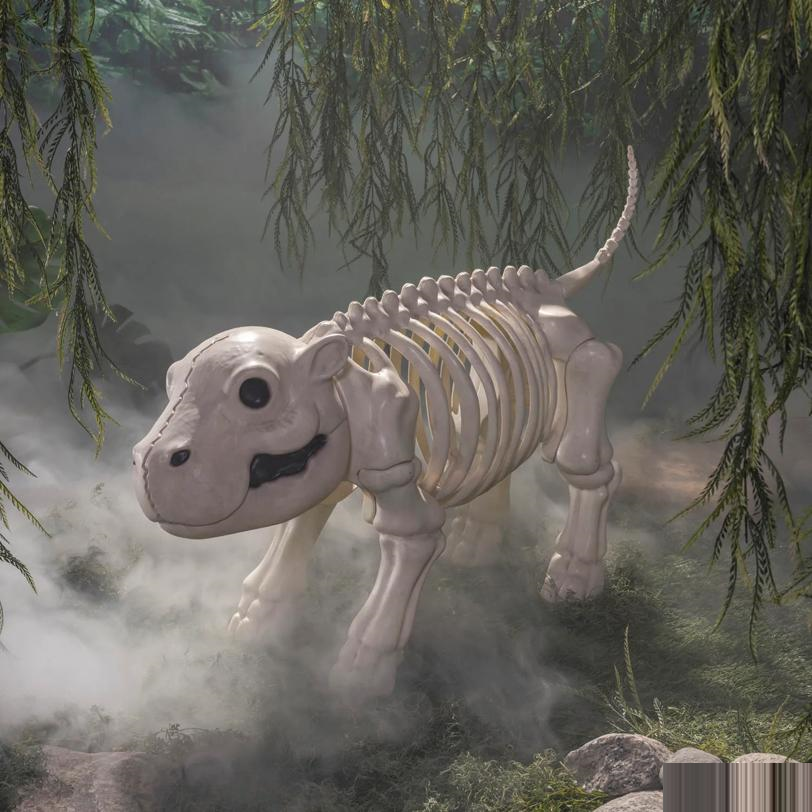 22" Standing Hippo Skeleton Halloween Decoration