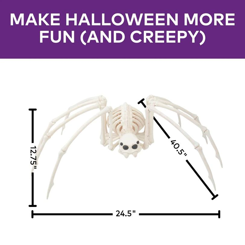 40" Creepy Spider Skeleton Halloween Decoration
