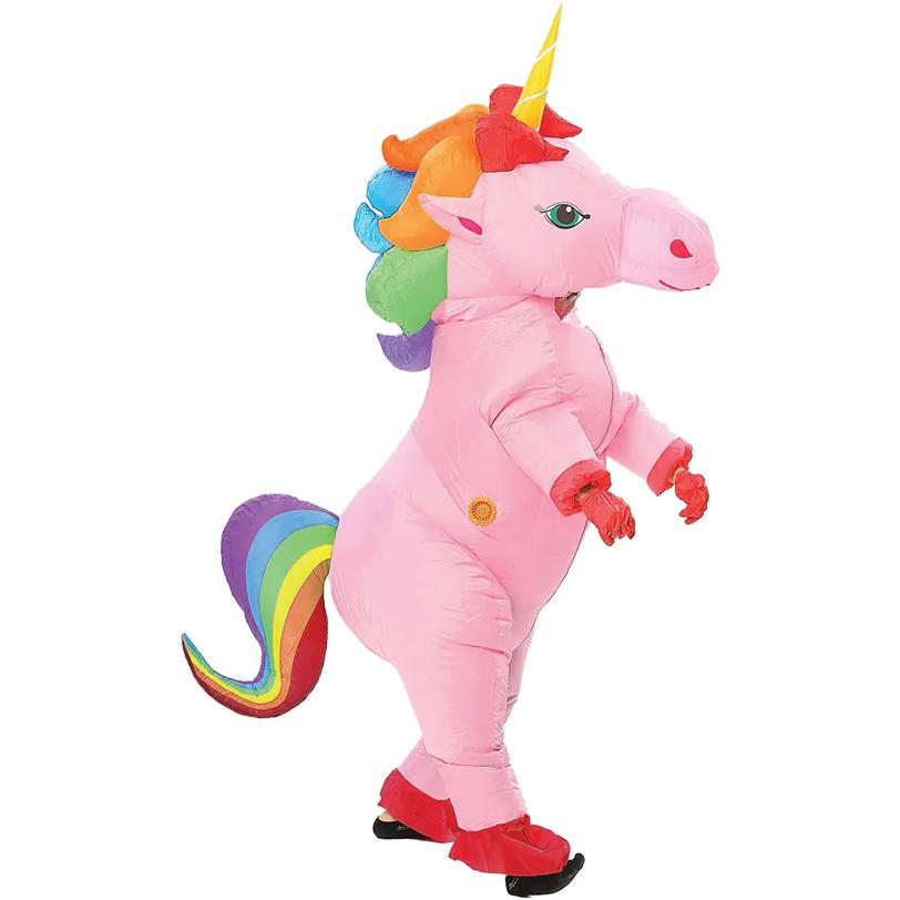 PINK INFLATABLE UNICORN ADULT COSTUME