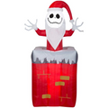 5 Ft. 6" Airblown Inflatable Light-Up The Nightmare Before Christmas Animated Jack Skellington in Chimney Decoration